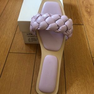 Kelly Rowland for JustFab Lilac Flat Sandals, 6.5